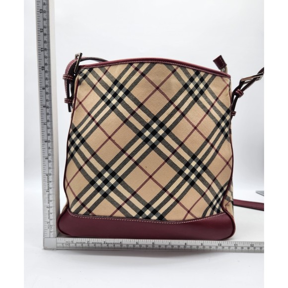 Burberry Red Crossbody Bag with Classic Check Pattern - Picture 2 of 15